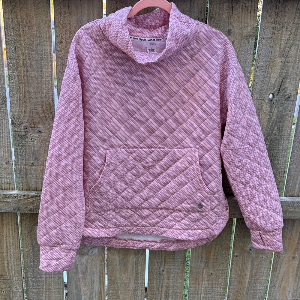 Jones New York sport Pink Quilted Pullover Sweatshirt